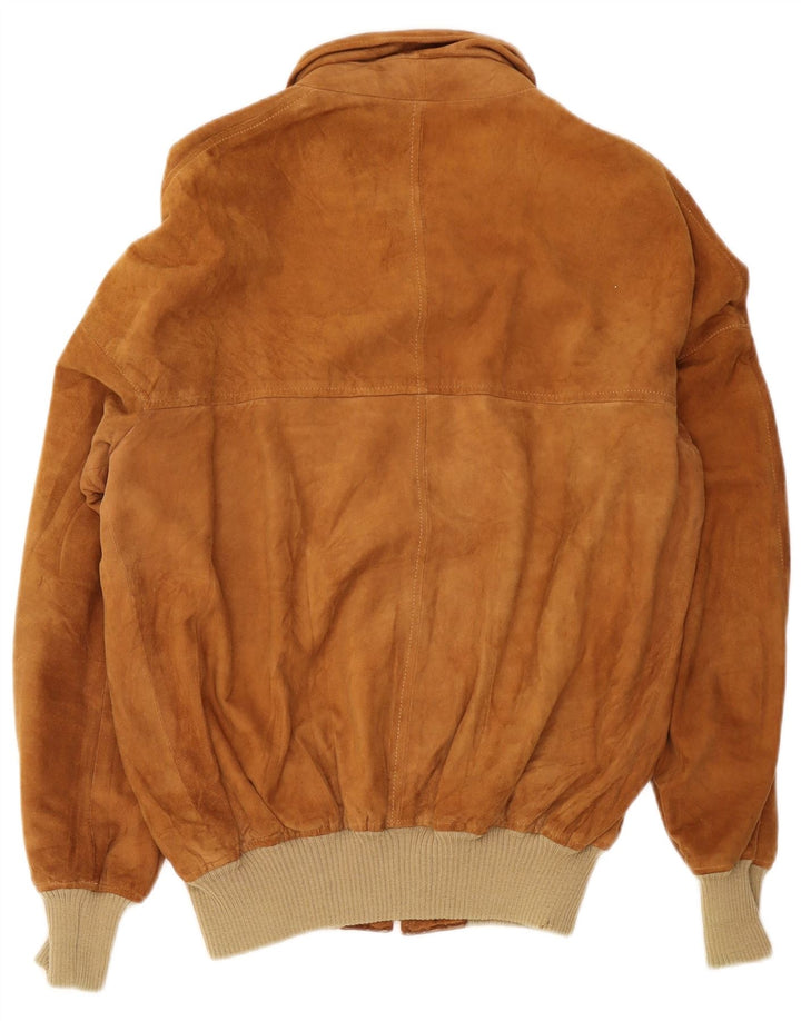 Vintage Herren Wildleder Bomberjacke UK 40 Großes braunes Leder