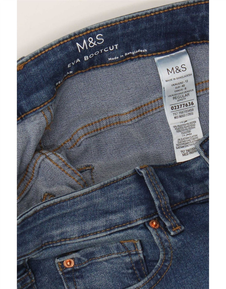 Marks & Spencer Damen Eva Regular Bootcut Jeans UK 12 Medium W32 L30 Blau
