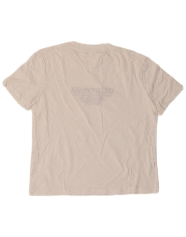Zara Damen Crop Graphic T-Shirt Top UK 10 Small Weiße Baumwolle