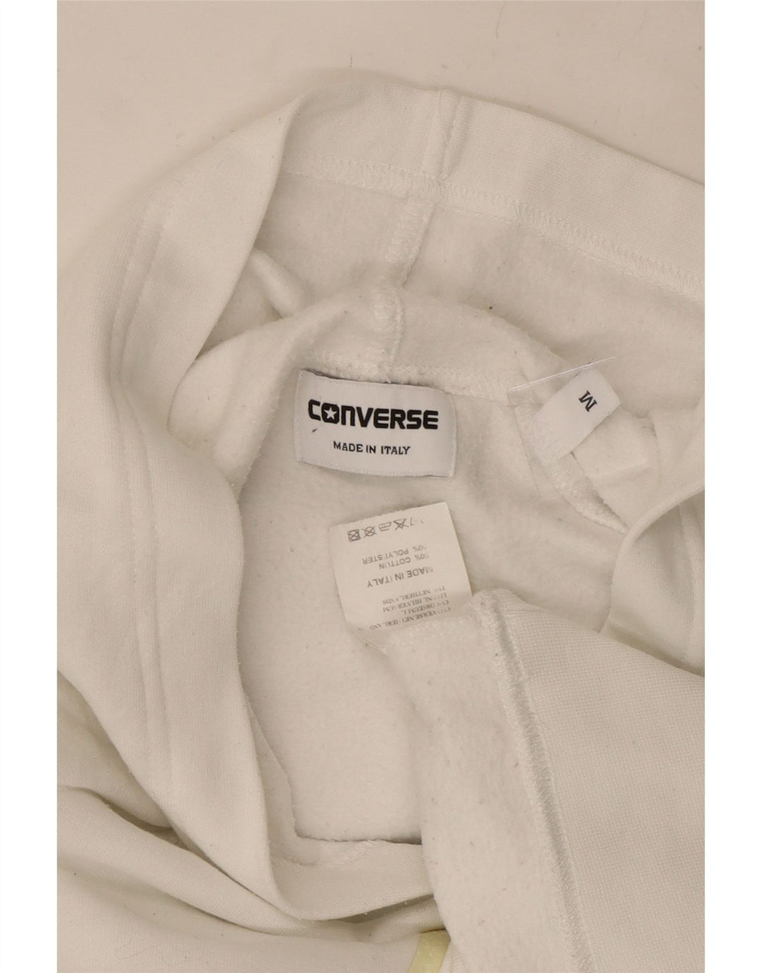 CONVERSE Damen Graphic Hoodie Pullover UK 14 Mittelweiße Baumwolle