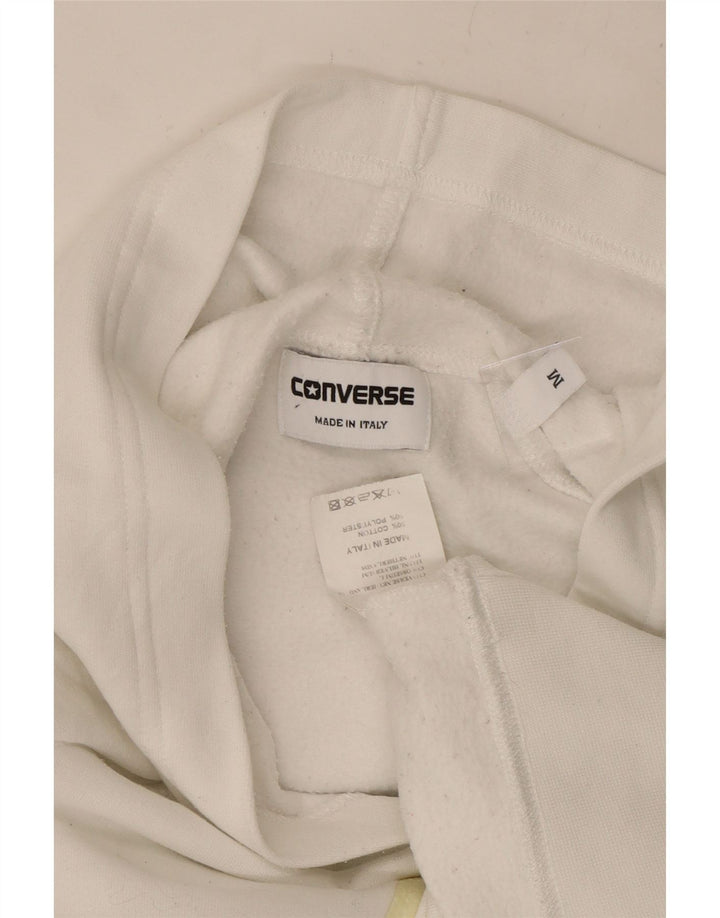CONVERSE Damen Graphic Hoodie Pullover UK 14 Mittelweiße Baumwolle