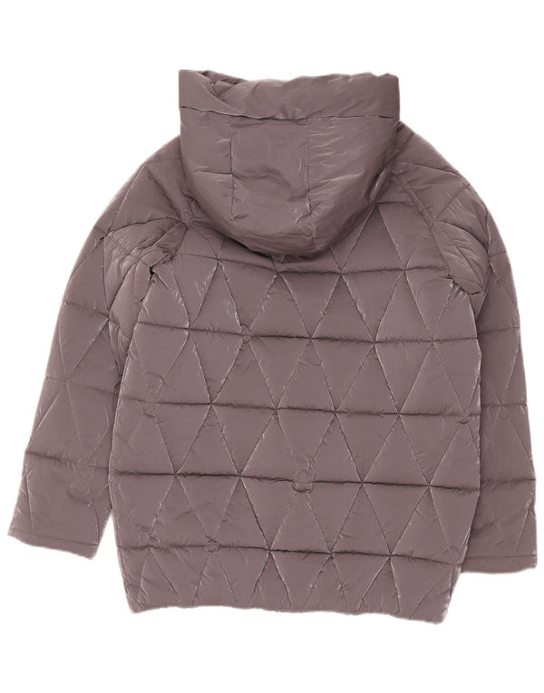 Benetton Wattierter Mantel für Mädchen mit Kapuze, 15–16 Jahre, 2XL, Grau, Polyester