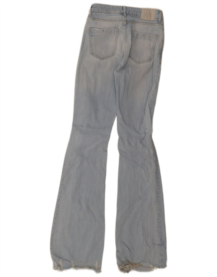Zara Damen Jeans im Used-Look, groß, ausgestellt, EU 34, 2XS, W24, L36, Blau