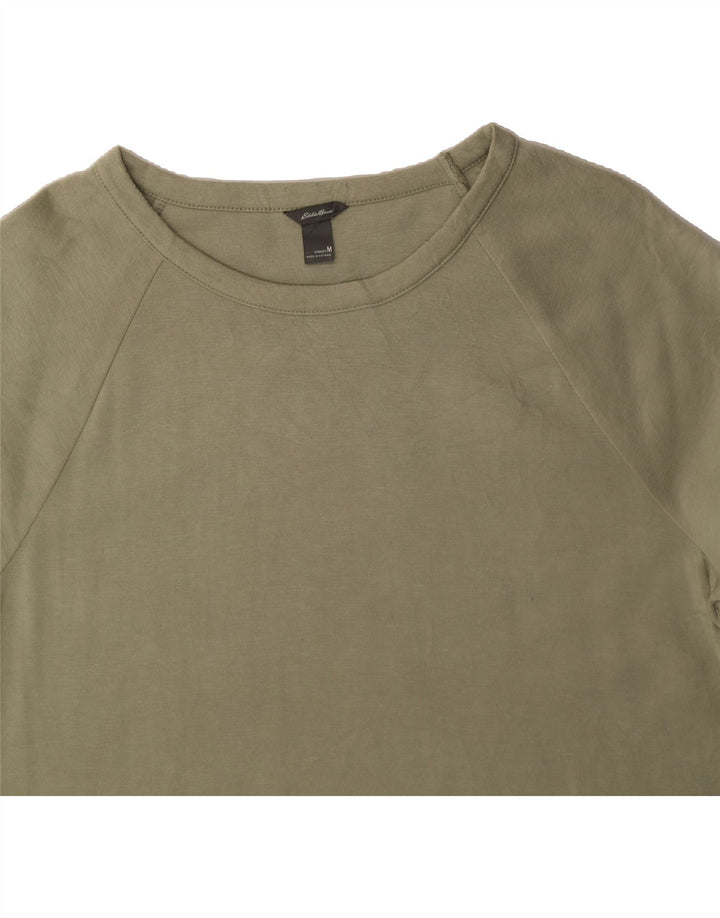 EDDIE BAUER Womens Sweatshirt Jumper UK 14 Medium Khaki Polyester Vintage Eddie Bauer and Second-Hand Eddie Bauer from Messina Hembry 