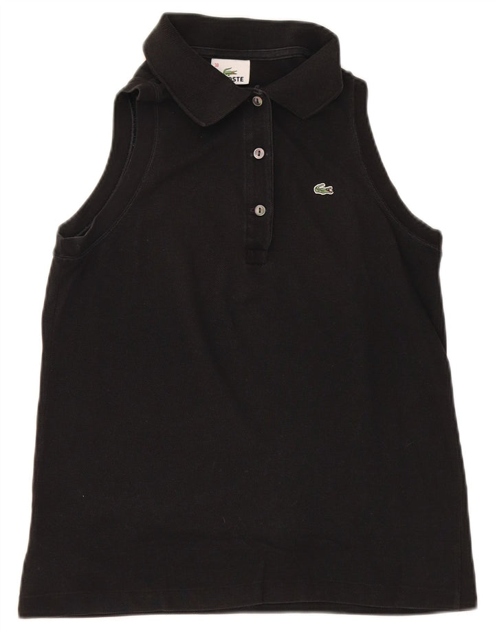 Lacoste Damen ärmelloses Poloshirt, Größe 38, mittelschwarz, Baumwolle