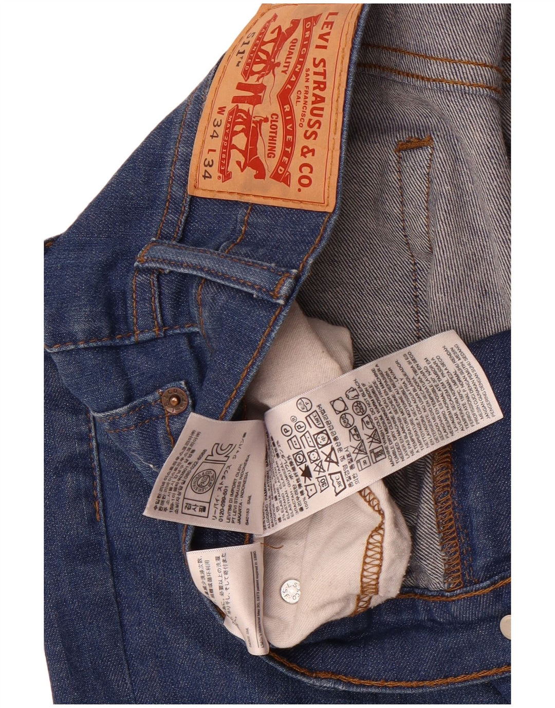Levi's Herren 511 Slim Jeans 34 L34 Blaue Baumwolle
