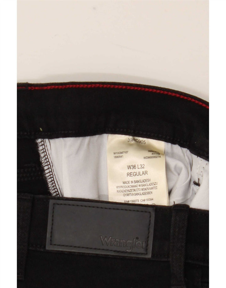 Wrangler Damen Regular Straight Jeans W36 L32 Schwarze Baumwolle