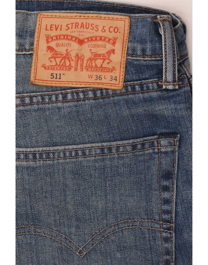 Levi's Herren 511 Tapered Slim Jeans W36 L28 Blaue Baumwolle