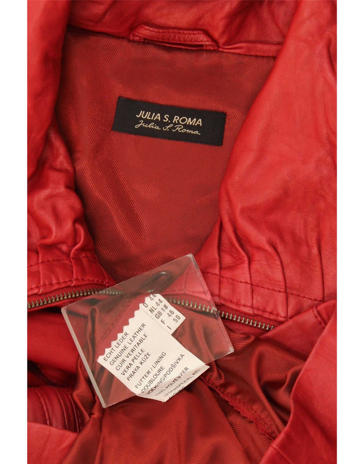 Julia S. Roma Damen Lederjacke UK 18 XL Rotes Leder