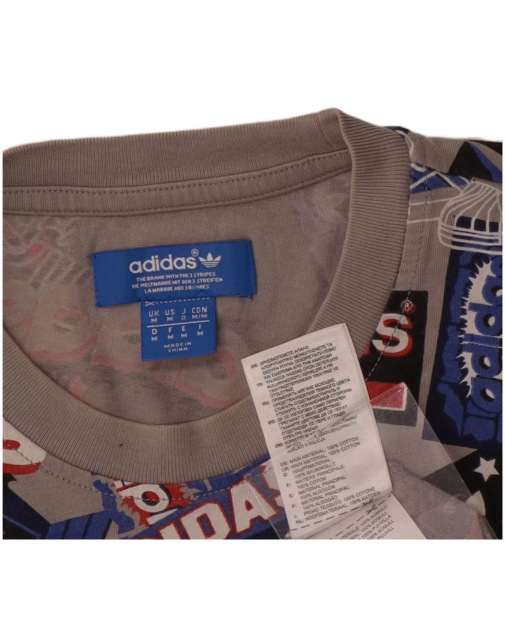 Adidas Herren Grafik-T-Shirt aus mittelgrauer Baumwolle