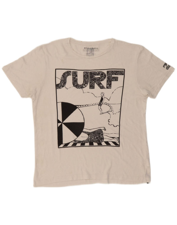 BILLABONG Herren Grafik T-Shirt Top XL Weiß Polyester