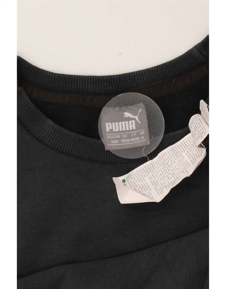 Puma Herren Grafik-Sweatshirt-Pullover aus mittelschwarzer Baumwolle