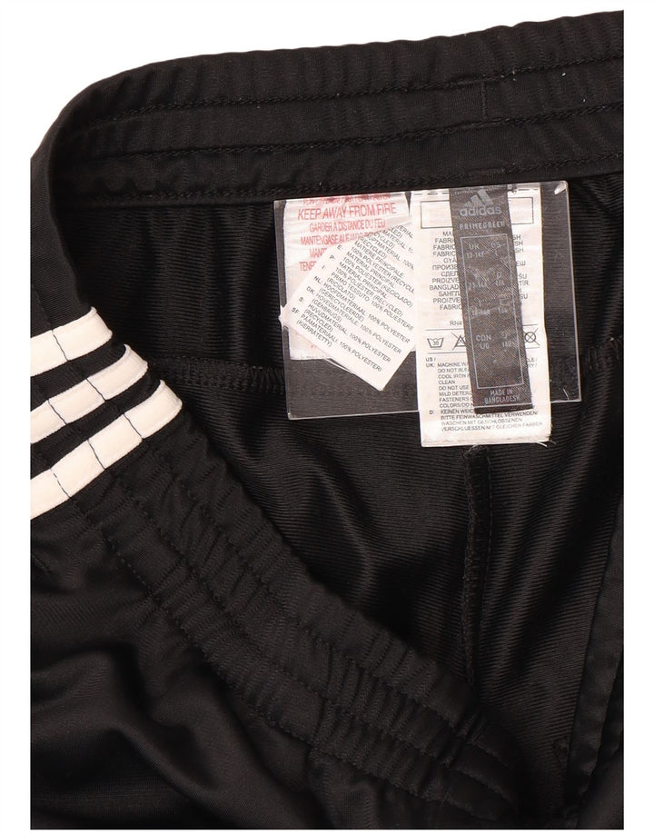ADIDAS Boys Tracksuit Trousers 13-14 Years Black Polyester