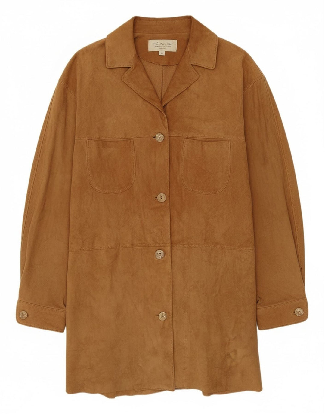 Vintage Damen Wildledermantel IT 42 Mittelbeiges Leder