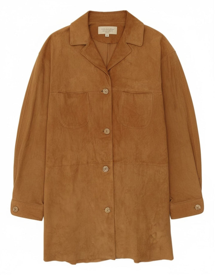 Vintage Damen Wildledermantel IT 42 Mittelbeiges Leder