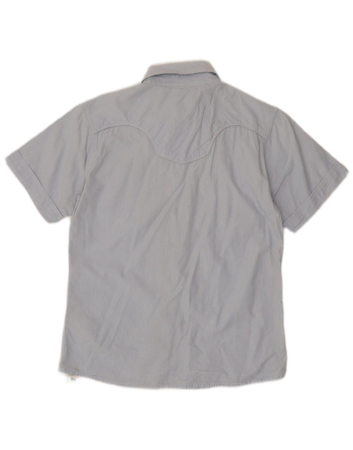 Lee Kurzarmhemd für Jungen, 13–14 Jahre, blaue Nadelstreifen-Baumwolle