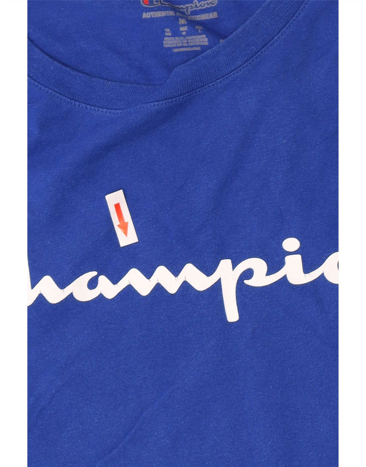 Champion Herren Grafik-T-Shirt-Oberteil Mittelblau