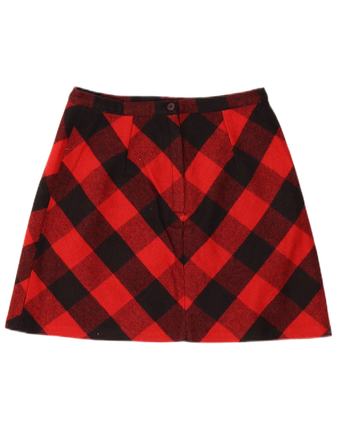 SUPERDRY Damen Minirock Medium W30 Rote Gingham-Wolle