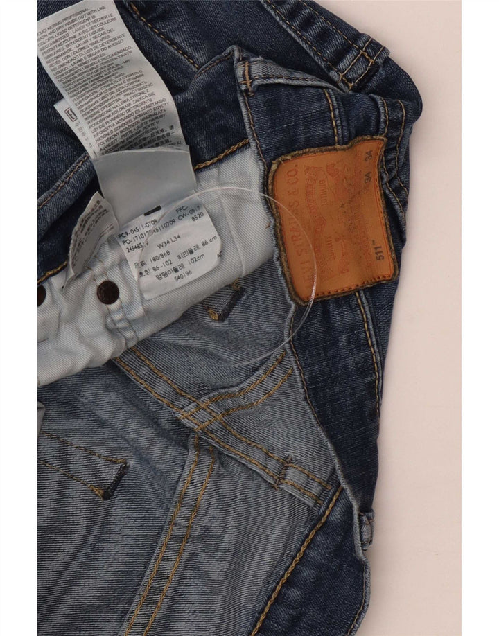 Levi's Herren 511 Slim Jeans W34 L34 Blaue Baumwolle