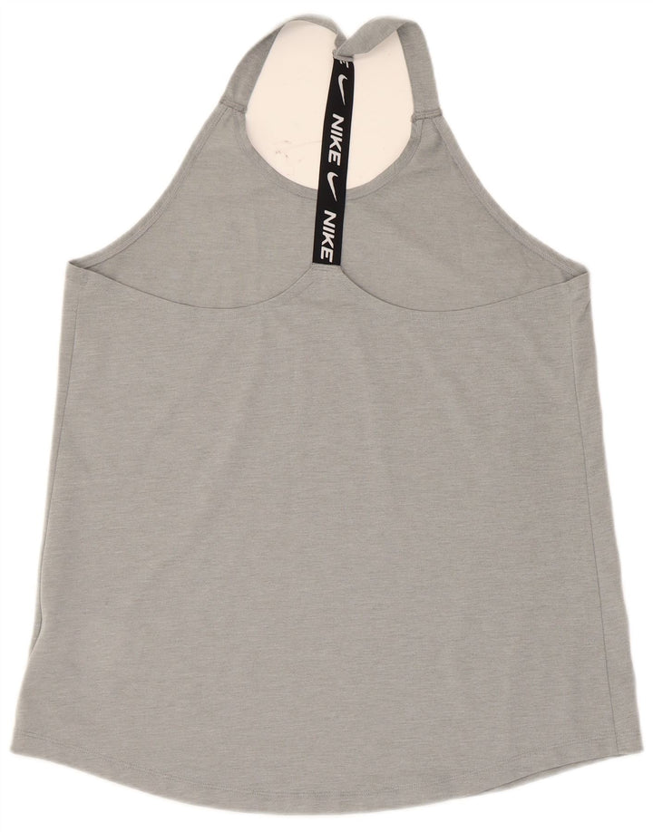 Nike Damen Dri Fit Graphic Weste Top UK 14 Large Grau Polyester