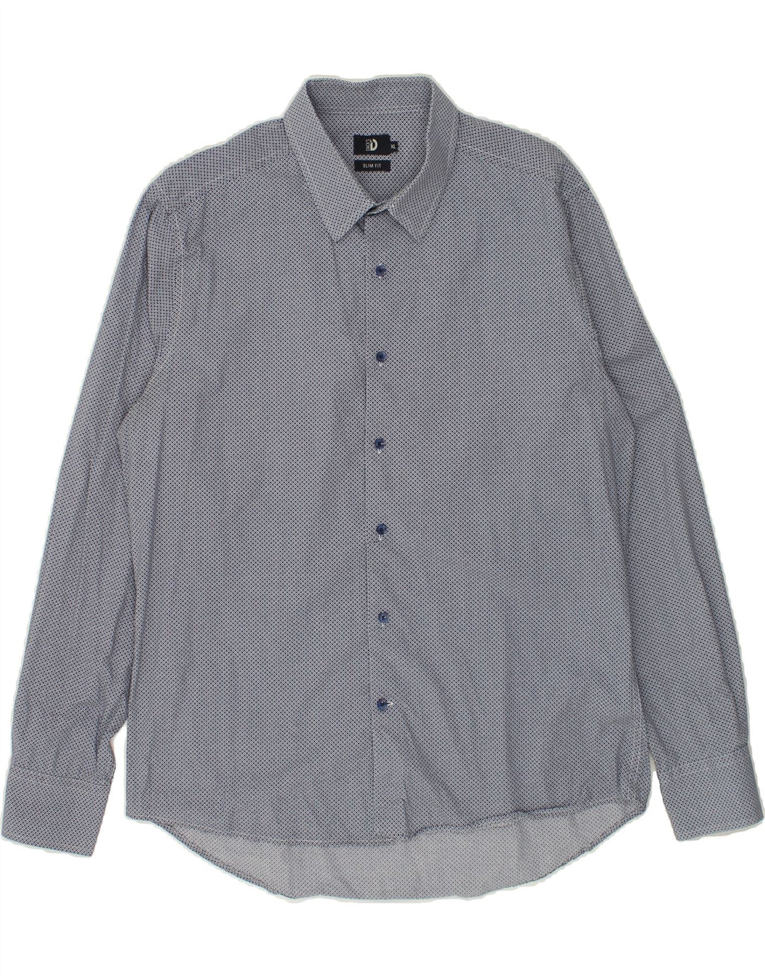 DACK'S Mens Slim Fit Shirt XL Blue Check Cotton Vintage Dack's and Second-Hand Dack's from Messina Hembry 