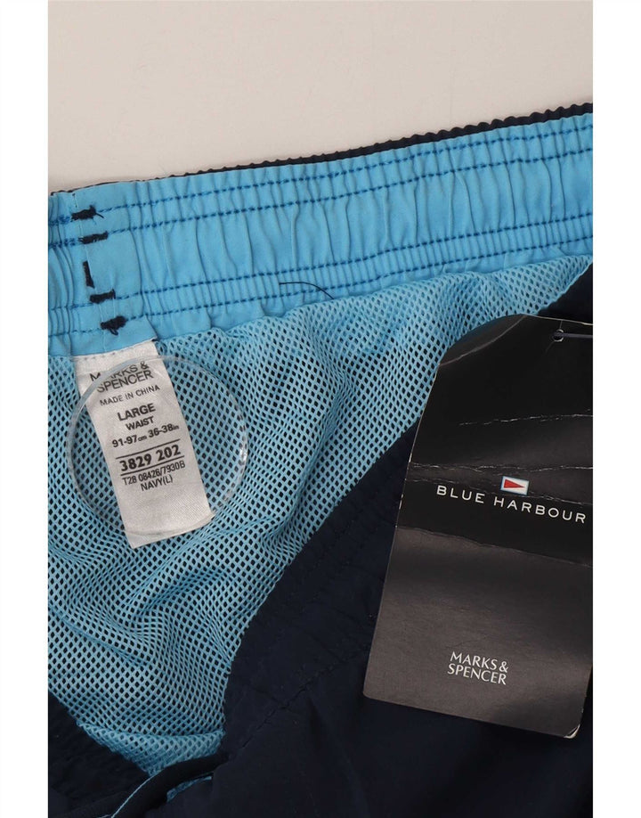 Marks & Spencer Herren Blue Harbor Badeshorts, Größe L, Marineblau