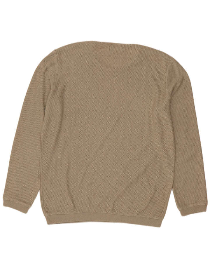 ZARA Herren-Pullover mit Rundhalsausschnitt, mittelbeigefarbenes Polyester