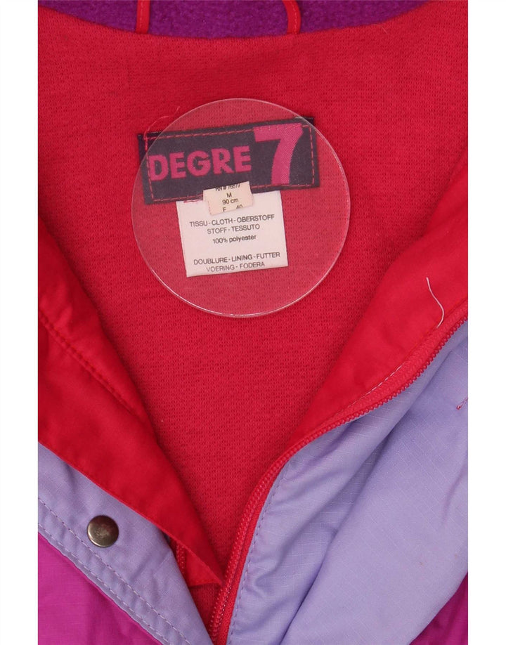 Degre 7 – Übergroße Damen-Skijacke mit Kapuze, UK 14, Mittelrosa, Farbblock