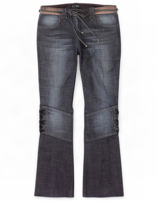 Armani Damen Bootcut Jeans UK 12 Medium W30 L31 Blaue Baumwolle