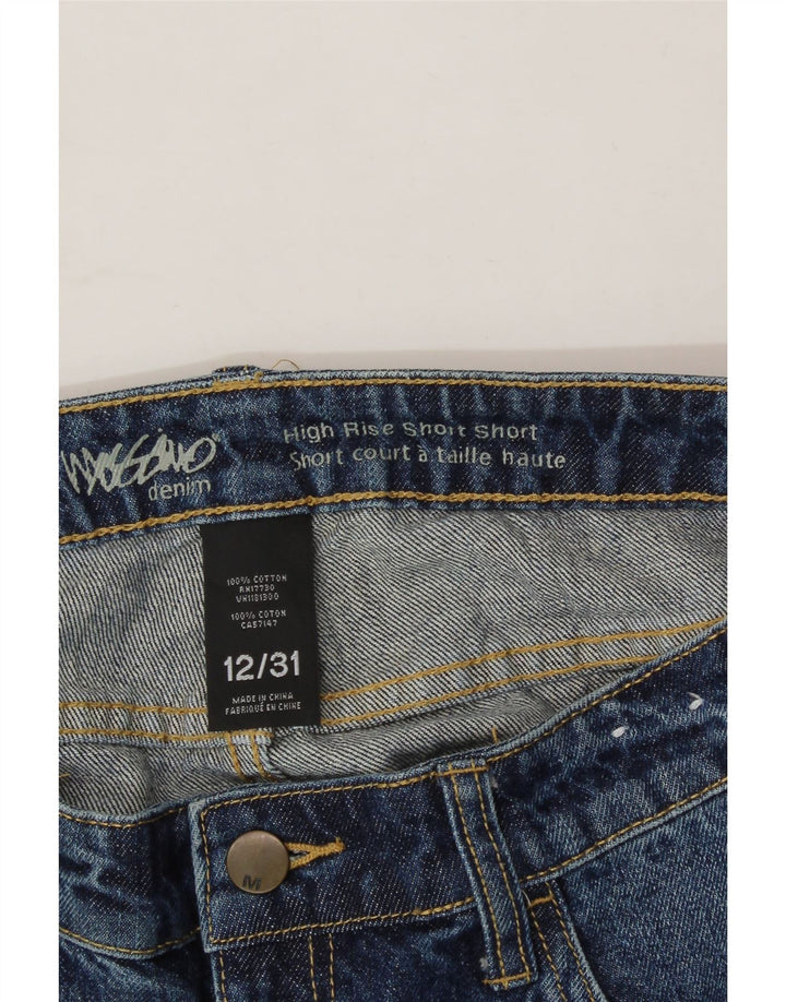 MOSSIMO Womens Distressed High Waist Denim Shorts US 12 Large W31 Blue Vintage Mossimo and Second-Hand Mossimo from Messina Hembry 