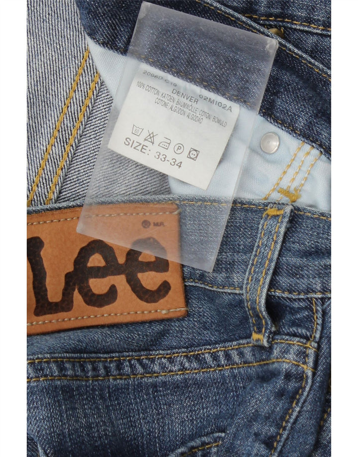 Lee Herren Denver Straight Jeans W33 L29 Blaue Baumwolle