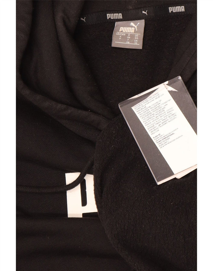 PUMA Damen Graphic Hoodie Pullover UK 10 Small Schwarz Polyester
