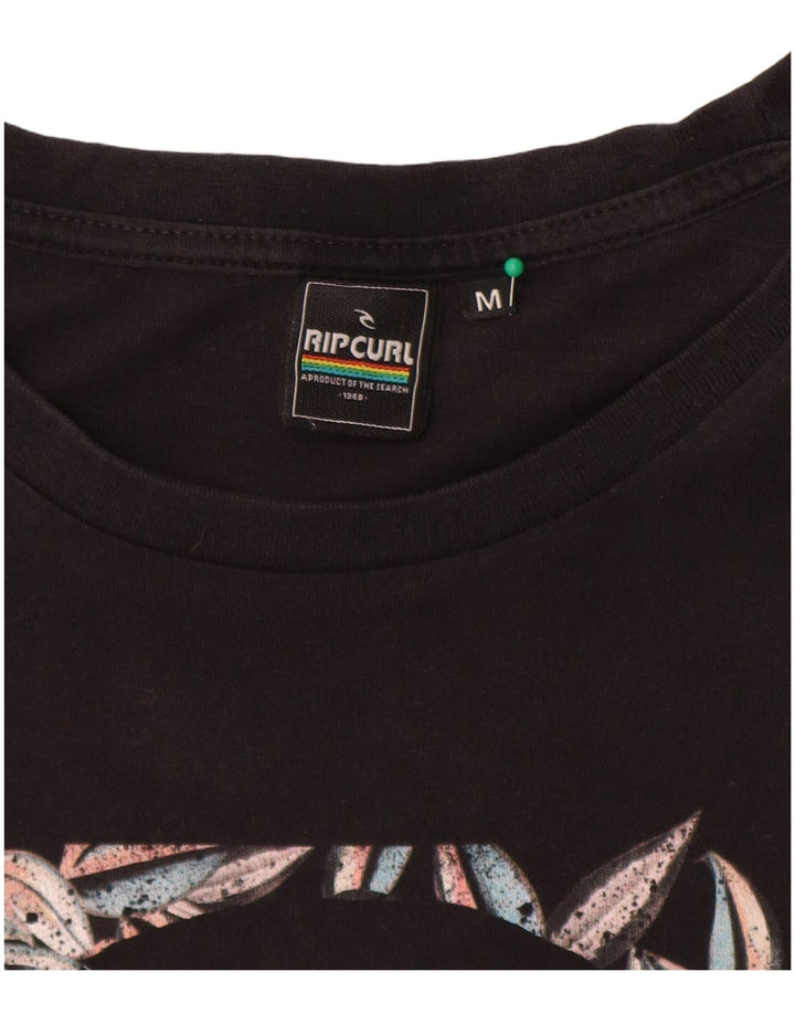 RIP CURL Mens Graphic T-Shirt Top Medium Black Cotton