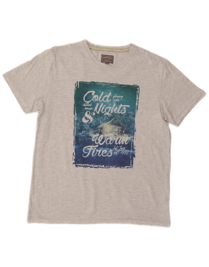 Fat Face Herren-T-Shirt mit Grafik, mittelgraue Baumwolle
