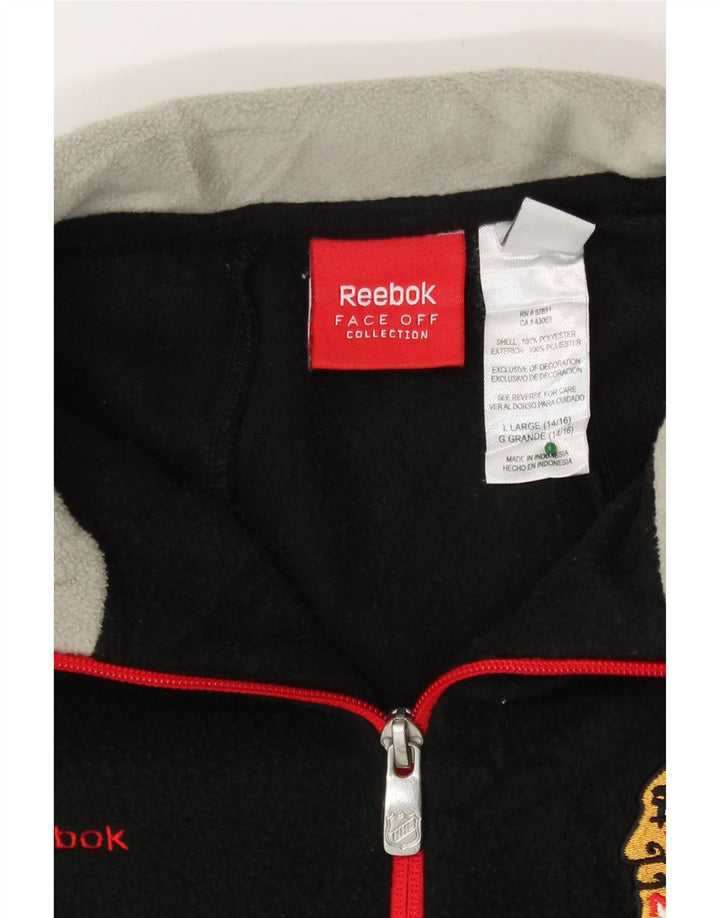 Reebok Jungen Fleece-Pullover mit Grafik, 12–13 Jahre, Größe L, Schwarz