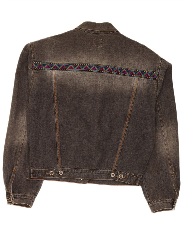 S.Oliver Damen Übergroße Jeansjacke UK 10 Small Graue Baumwolle