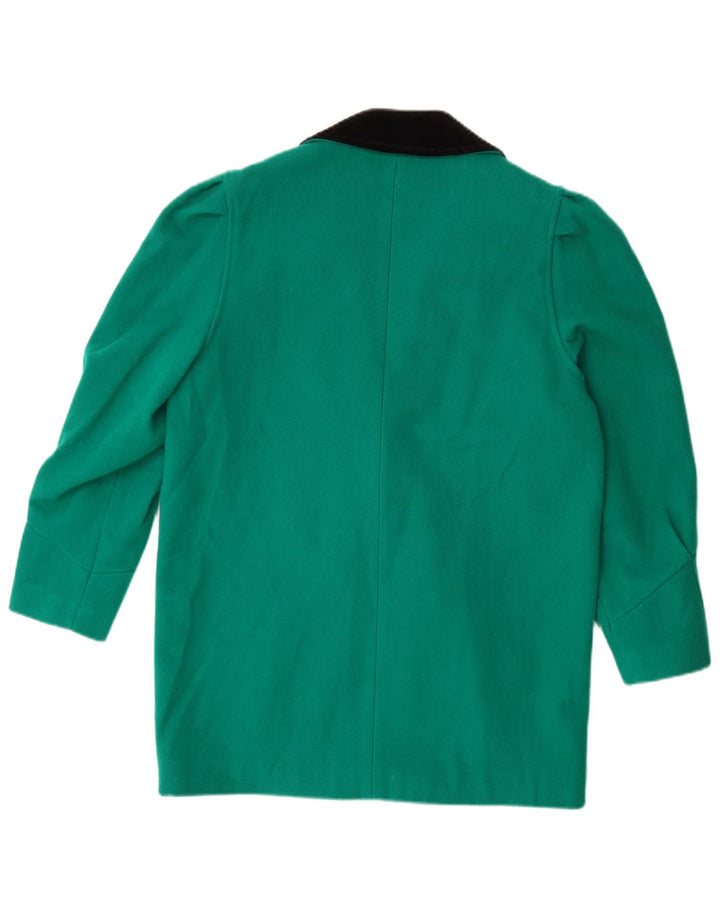 Vintage Damen Zweireihige Blazerjacke UK 14 Großer grüner Farbblock