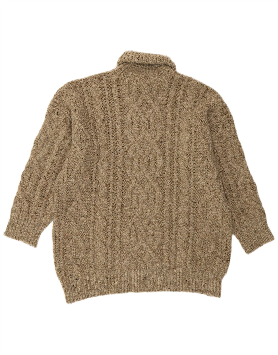 Blues Club Rollkragenpullover für Herren, groß, beige Wolle