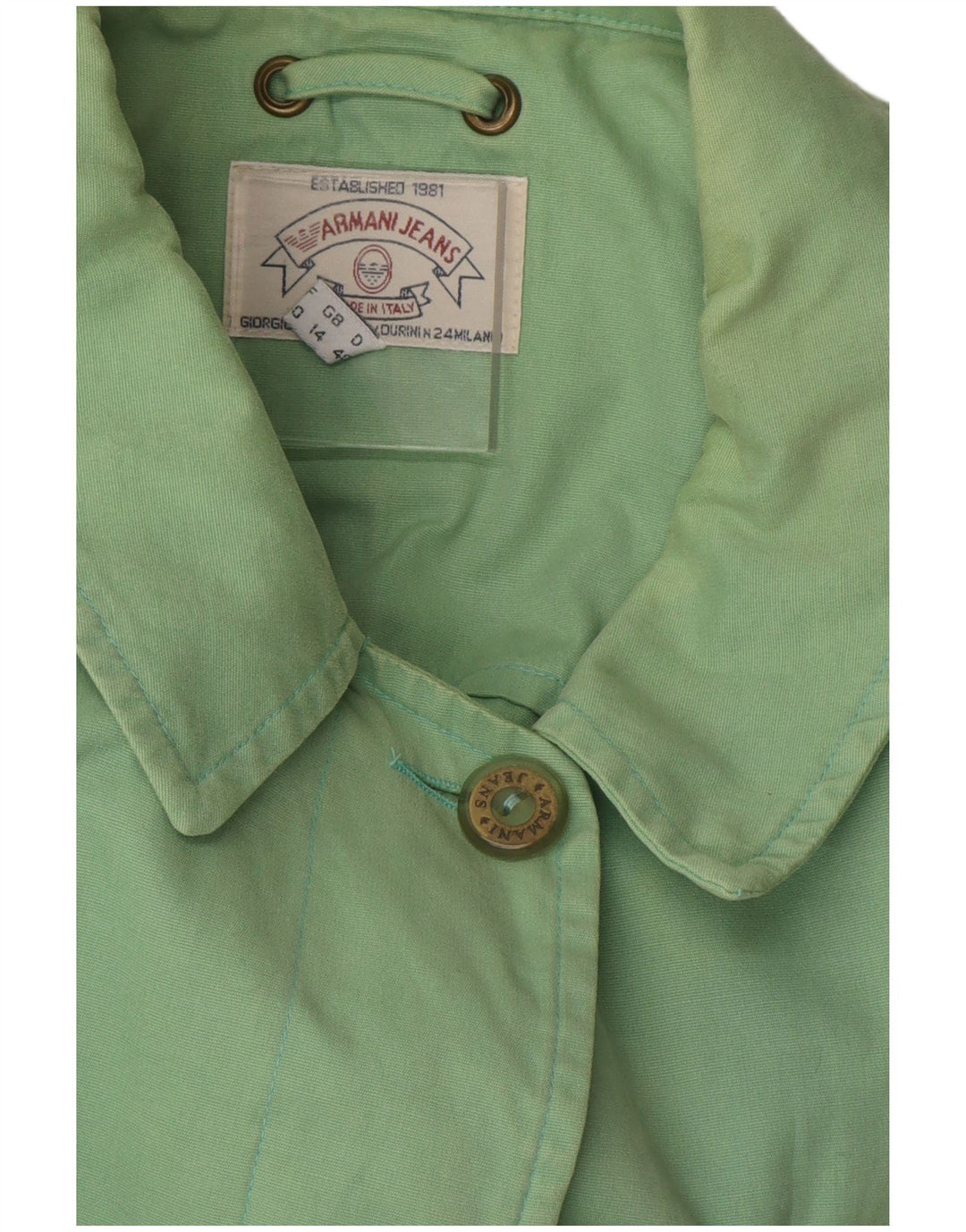 Armani Jeans Damen Übergroßer Mantel UK 14 Große grüne Baumwolle