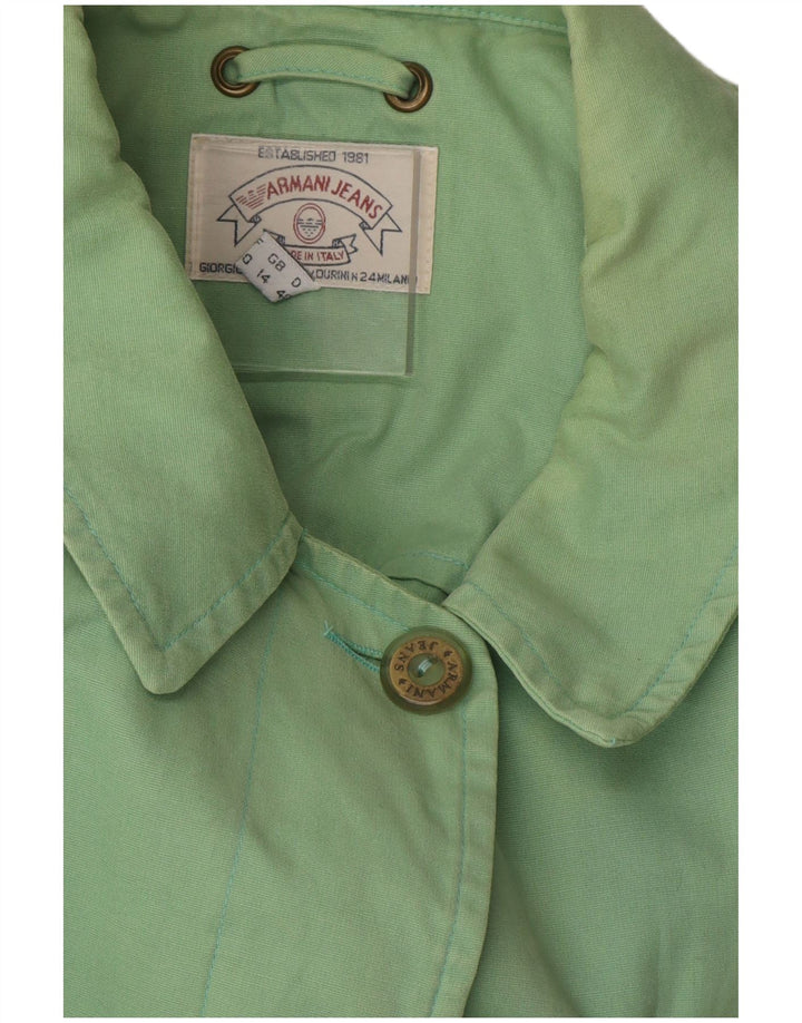 Armani Jeans Damen Übergroßer Mantel UK 14 Große grüne Baumwolle