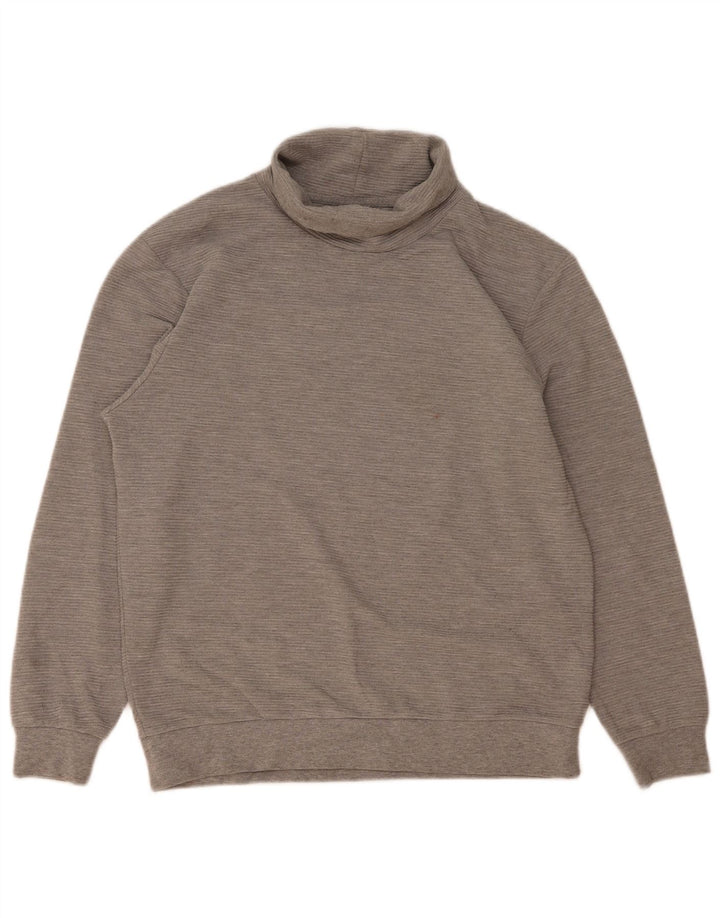 Zara Herren-Pullover mit Rollkragen, groß, grau, Polyester