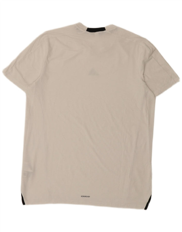 Adidas Herren T-Shirt Top Large Weiß Polyester Sport