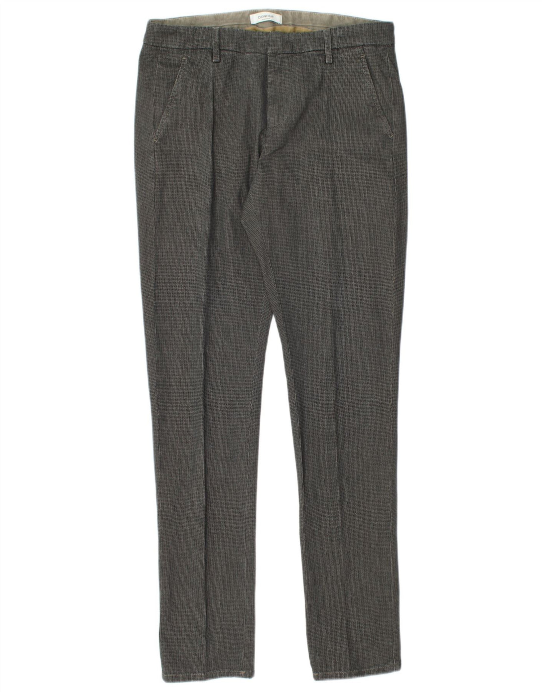 Dondup Slim Chino-Hose für Herren, W31, L32, grau karierte Baumwolle