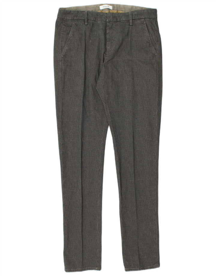 Dondup Slim Chino-Hose für Herren, W31, L32, grau karierte Baumwolle