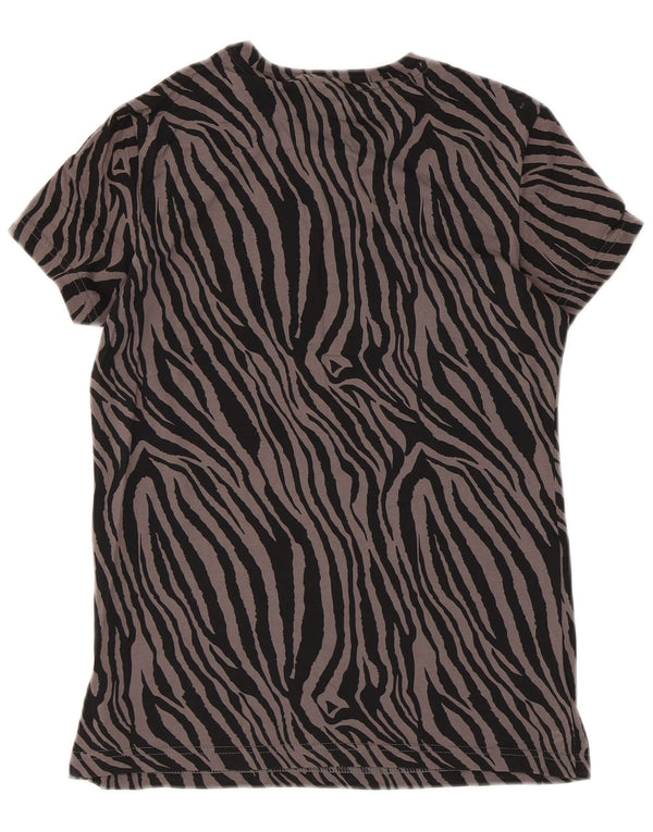 Puma Womens Graphic T-Shirt Top UK 10 Small Black Animal Print
