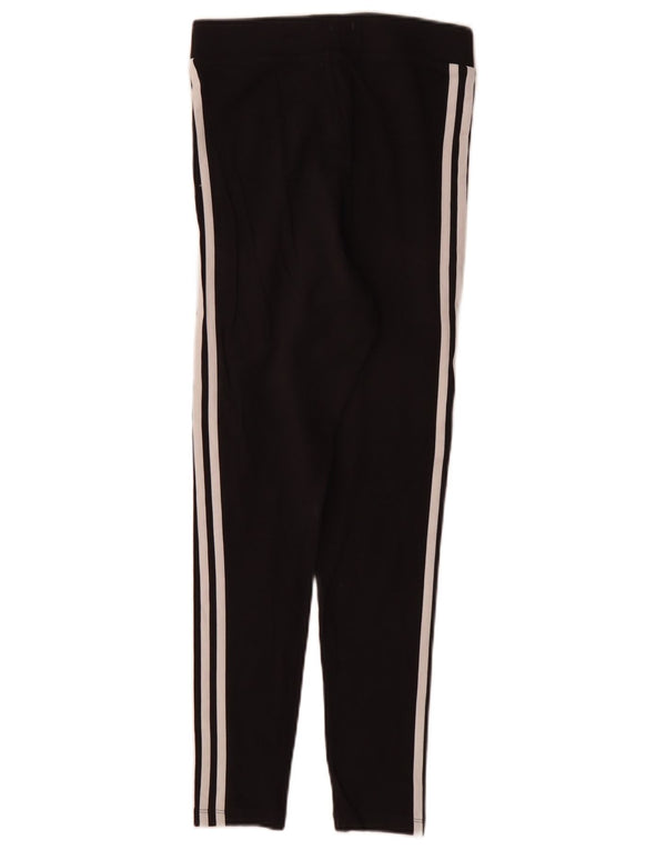 Adidas Damen Leggings UK 10 Small Schwarz Baumwolle