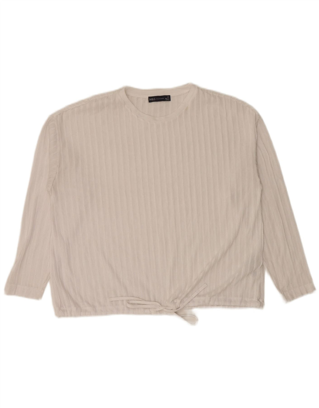 Marks & Spencer Damen Übergroßes Top Langarm UK 10 Small Weiß