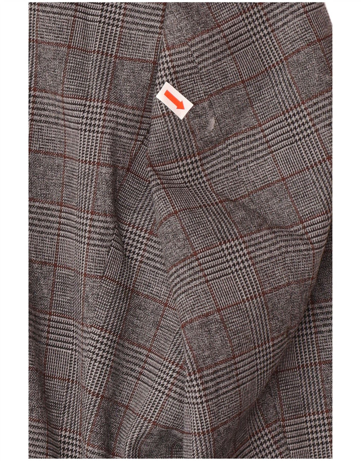 Marks & Spencer Herren-Blazer mit 2 Knöpfen, UK 46 3XL, grau kariertes Polyester