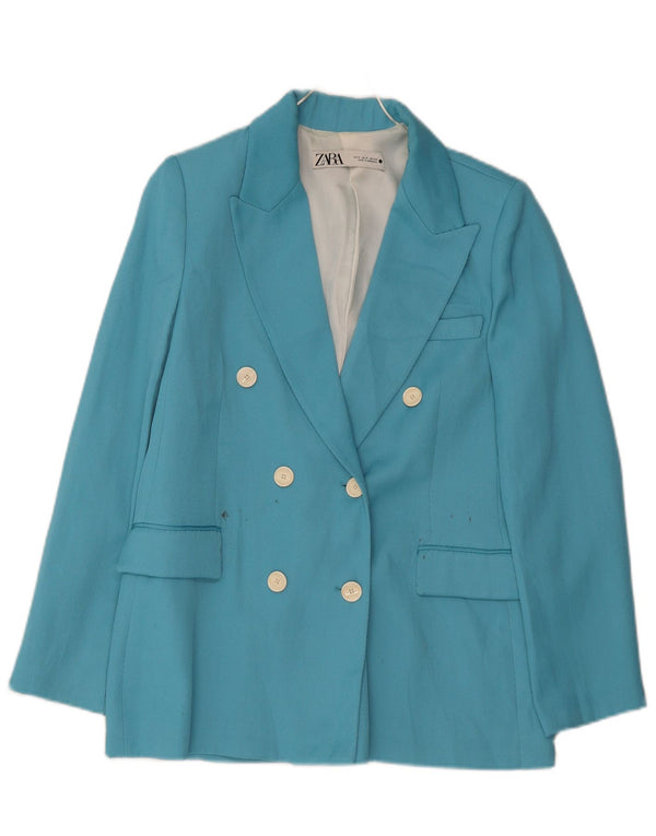 Zweireihiger Blazer für Damen von Zara, Gr. 10, Größe S, Blau, Polyester