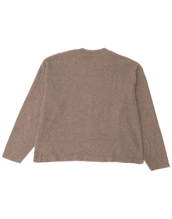 Zara Damen Loose Fit Top Langarm UK 14 Mittelbraun gefleckt